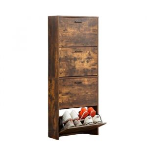 CATAVANA - Meuble de Rangement a Chaussure 24 Paires - Grande Étagère pour Couloir - MDF Style Bois - L60x24xH150 cm