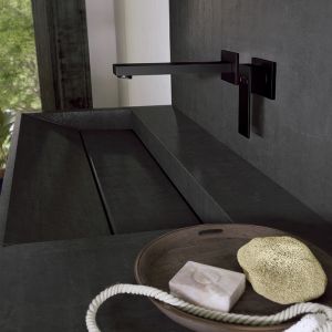 Steinberg Gmbh Série 160, batterie de lavabo, set de montage final, encastré, saillie 205 mm, 16018143, Coloris: Noir - 16018143S