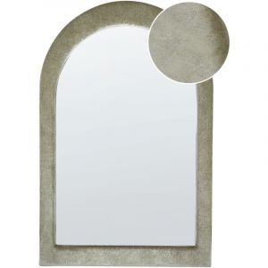 Beliani Petit Miroir Mural Moderne en Velours Vert 60 x 160 cm Forme en Arc Cadre en mdf Huriel