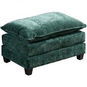 Pouf ottoman modulable pour canap&eacute; et salon, coussin double couche en chenille effet velours, vert