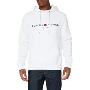 Tommy Hilfiger Hoodie droit molletonné signature Blanc