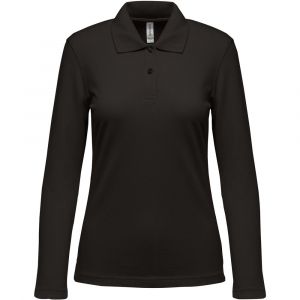 Image de Kariban Polo de travail femme manches longues 100% coton Gris Fonc&eacute; M - Gris Fonc&eacute;