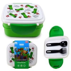 Puckator Lunch box compartimentée avec couverts Minecraft Creeper & TNT