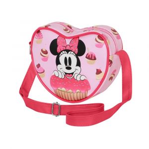 Karacter Mania Sac à Bandoulière Coeur Casual - Disney Minnie Mouse Muffin - Rose - Taille Unique