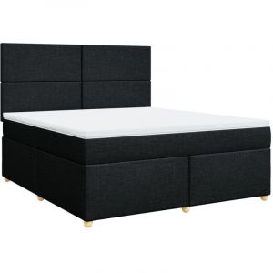 VidaXL Sommier à lattes de lit avec matelas Noir 180x200 cm Tissu