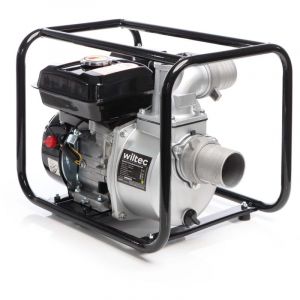 wiltec Pompe d'essence pour eaux usées – 4 kW / 48000 l/h / Refoulement 30 m / Raccord 80 mm (3') – Pompe à eau de jardin – Jardinage Arrosage
