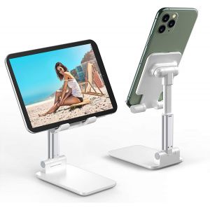 Support Tablette,Support Téléphone Bureau Pliable Avec Hauteur Et Angle Réglable, Portable Et Stable Compatible Avec Smartphones Ipad Tablette (Maximum 11 Pouces)