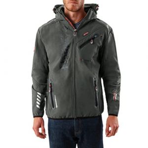 Geographical Norway Veste Softshell Homme Royaute - Gris - Fermeture éclair - Poches avec fermeture éclair