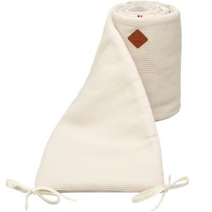 Sevira Kids Tour de lit universel en gaze de coton Nid d'abeille Beige