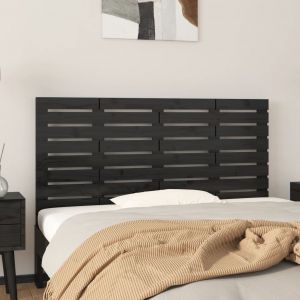 Image de VidaXL Tête de lit murale Noir 126x3x63 cm Bois massif de pin