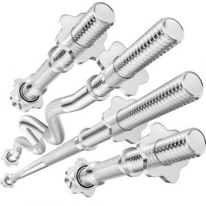Hop-Sport Ensemble de barres de musculation en acier chromé: droite 167 cm + super curl EZ 120 cm + courtes 2x40 cm, Diamètre 30 mm