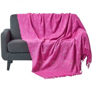 Jeté De Lit Ou De Canapé Rose Nirvana En Coton 150 X 200 Cm