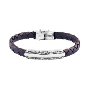 B&G Bracelets B g Bracelet LES HAUBANS en Acier et Cuir Bicolore Homme Multicolor - Taille Unique