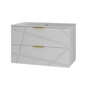 Meuble vasque encastrée stratifiés blanc
