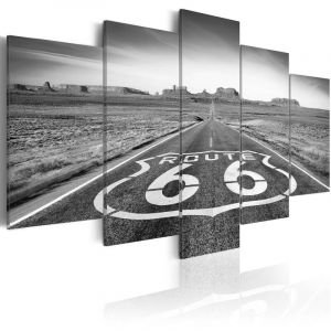 Artgeist Tableau - Route 66 - black and white 100x50