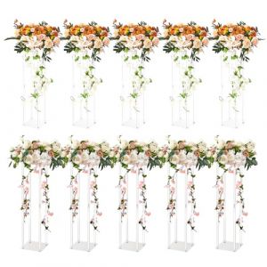 VEVOR 10PCS Support de Fleurs de Mariage 60 cm Porte-Fleurs Centre de Table Mariage Stratifié Acrylique Vase Géométrique Présentoir Floral pour Réception d'Événements, Décoration de Fête à la Maison