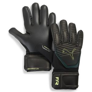 Puma Gants de Gardien de But de Football Future Match NC 9, Black Green Terrain Fizzy Light Yellow