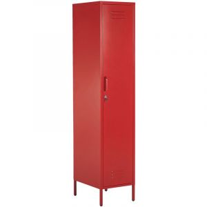 Beliani Armoire en acier chromé rouge FROME