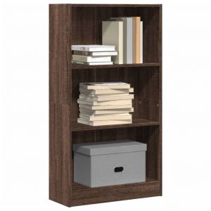VidaXL Bibliothèque chêne marron 60x24x109 cm bois d'ingénierie, étagère à livres, porte-livres, support à livres, armoire de rangement
