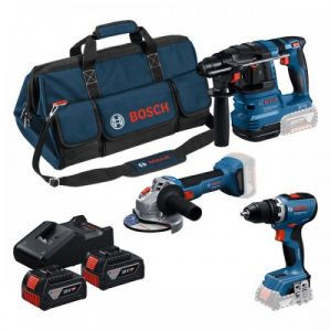 Bosch Pack 3 machines 18V + 2 batteries 4,0Ah + sac de transport - 0615A50094