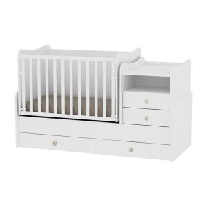 Image de Lorelli Lit bébé évolutif COMBO 3en1 Blanc