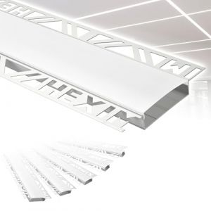 Profilés led, Aluminium sous-plâtre avec couvercle opale, diverses largeurs: 52,5 mm, Paquet d'économie de 20 mètres - Hexim