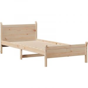 VidaXL Cadre de lit sans matelas 75x190 cm bois de pin massif, meuble de chambre à coucher, sommier, lit en bois, lit, lit simple, lit à panneaux