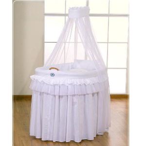 SWB Berceau en osier complet avec textile et canopy (100 x 70 cm)