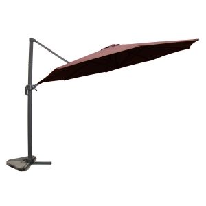 Concept-Usine Castillo chocolat : Parasol déporté, rond Ø 350cm, rotatif à 360°