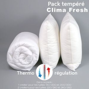 Dodo Pack Clima Fresh Thermor&eacute;gulation couette TEMPEREE + oreiller(s) - 220/240 - Blanc