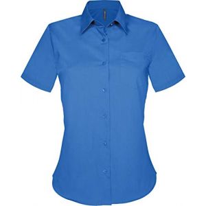 Kariban Judith > Chemise Manches Courtes Femme - Light Royal Blue, L, Femme