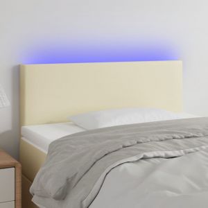 VidaXL Tête de lit à LED Crème 80x5x78/88 cm Similicuir