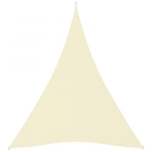 Voile d'ombrage parasol tissu oxford triangulaire 4 x 5 x 5 m crème 02_0009890