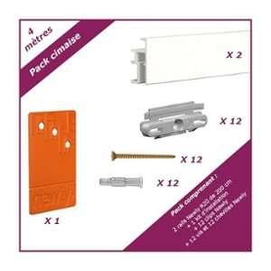 Newly Pack 4 mètres cimaise R20 - Blanc mat (peut être peint) - 117 mm