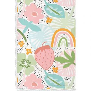 Lut&egrave;ce Papier peint intiss&eacute; LALALA fraise rose