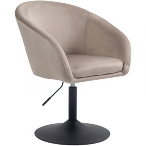 SVITA JAMAIKA Fauteuil de salon Fauteuil cocktail avec accoudoirs velours taupe