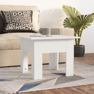 Image de VidaXL Table basse Blanc 55x55x42 cm Aggloméré