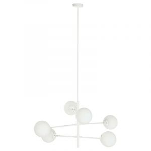 Dkd Home Decor - Suspension 96 x 73 x 50 cm Verre Métal Blanc 50 w