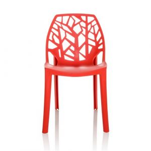 hjh OFFICE Chaise visiteur / Chaise à coque ARTIFO TRI Plastique rouge