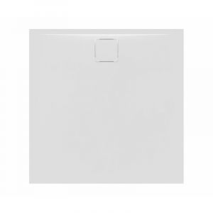 Swiss Aqua Technologies Vision Receveur de douche 90x90cm + Siphon Eslim90. Marbre coulé, blanc (SATSVVI90QB-S)
