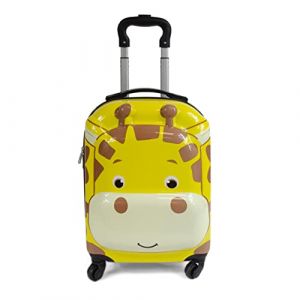 Kinston Valise Cabine à roulettes pour Enfants Bagages à Motifs Animaux : Girafe Jaune