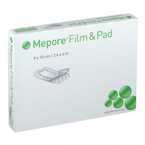 Molnlycke healthcare Mepore Film&Pad Film Di Poliuretano Adesivo Trasparente Con Tampone Centrale Assorbente Cm 9 X10 5 Pezzi