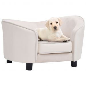 VidaXL Canapé pour chien Crème 69x49x40 cm Peluche et similicuir