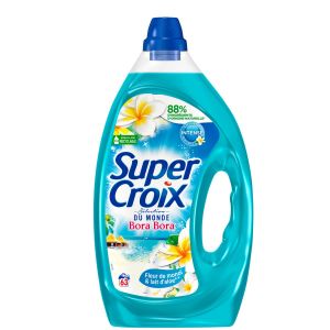 Super croix Lessive Liquide Parfum&eacute;e Bora Bora &ndash; 63 Lavages (2,835L) &ndash;Fleur de Monoi ET Lait d Aloe