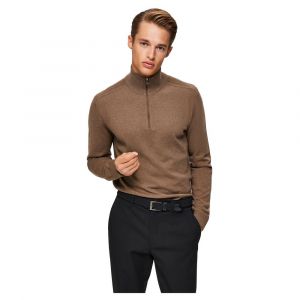Selected Cardigan Berg S Teak / Detail Melange