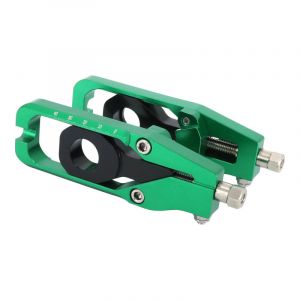 Tendeur-ajusteur de chaine moto pour kawasaki 900 z900 vert (paire)