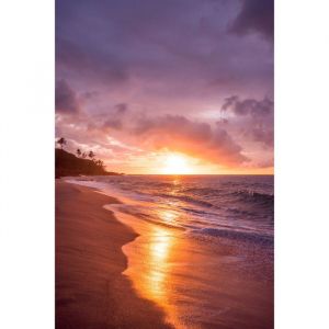 Ceanothe Tableau sur toile couch&eacute; de soleil sur plage 45x65 cm D&eacute;coration Murale Art D&eacute;coratif Muraux Peinture Imprim&eacute;e en HD Salon Chambre Bureau Fabriqu&eacute; en France