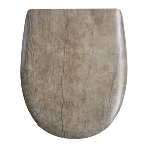 Home maison Abattant wood slim avec descente assist&eacute;e au style ch&ecirc;ne vieilli Mat