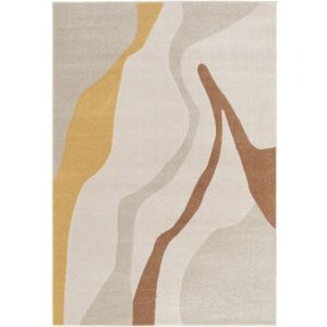 Bobochic Tapis poils ras ulys motif abstrait 160x230 Beige