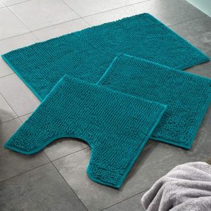 WOHNDIRECT Tapis de bain, avec d&eacute;coupe pour WC PARIS - 1 pi&egrave;ce 45x45 cm, essence